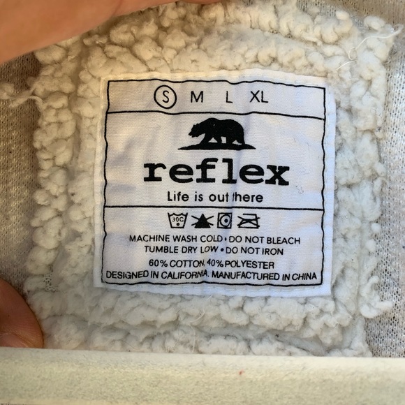 Reflex white sherpa teddy half zip pullover fuzzy long sleeve collared sweater - Picture 7 of 8